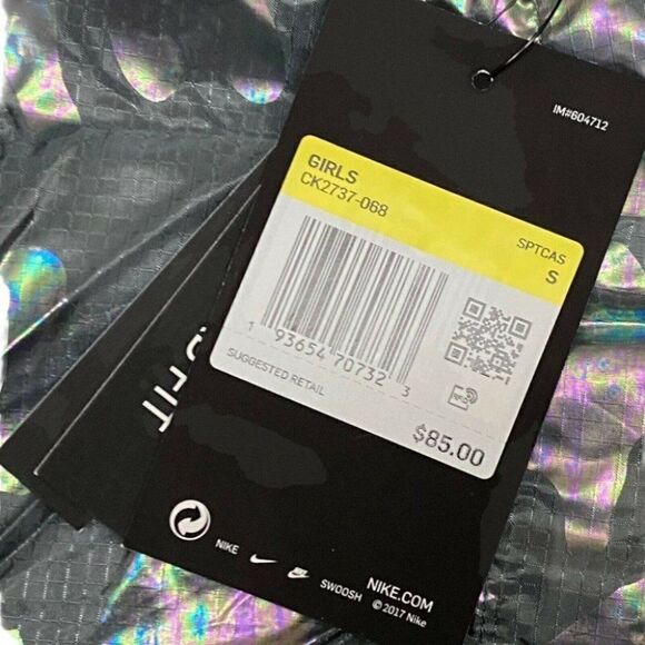 NIKE SPORTSWEAR GIRLS' S HIP PACK-IT PACKABLE JACKET Leopard Animal Print Logo - Picture 9 of 10